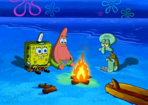 spongebob campfire gif
