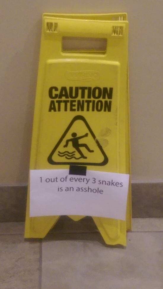 1 out of every 3 snakes - Caution Attention 1 out of every 3 snakes is an asshole