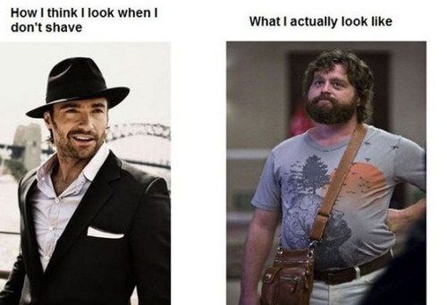 imagination vs reality funny - How I think I look when I don't shave What I actually look