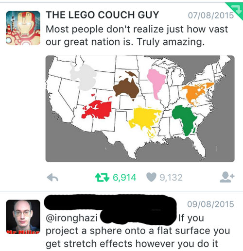 missed - big is japan compared to the us - The Lego Couch Guy 07082015 Most people don't realize just how vast our great nation is. Truly amazing. 27 6,914 9,132 09082015 If you project a sphere onto a flat surface you get stretch effects however you do i