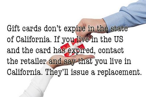 hand - Gift cards don't expire in the state of California. If you live in the Us and the card has expired, contact the retailer and say that you live in California. They'll issue a replacement.
