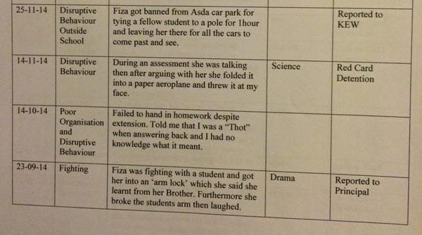 Guy shares his sister’s hilarious report card