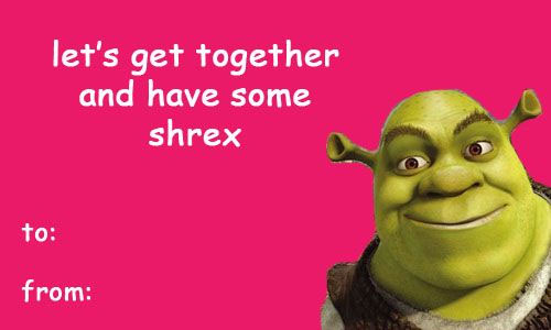 pun valentines day cards - let's get together and have some shrex to from
