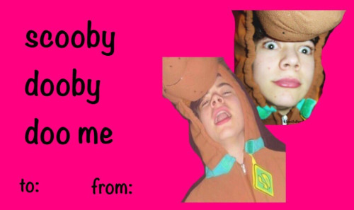 one direction valentine's day cards - scooby dooby doo me to from