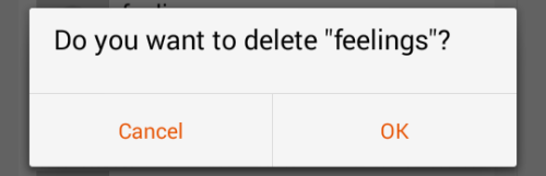 diagram - Do you want to delete "feelings"? Cancel Ok