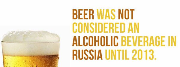dairy product - Beer Was Not Considered An Alcoholic Beverage In Russia Until 2013.