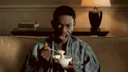 people eating cereal gif