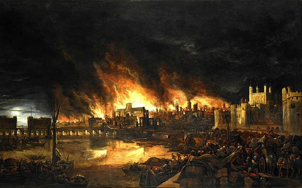 Baker Ignites Great Fire of London in 1666 (Destroying 80 Percent of City): Thomas Farriner was a humble London baker who didn't properly extinguish embers in his oven one night. For the next three days, a fire raged throughout London, gutting 13,200 homes, 87 churches, and the livelihoods of 80,000 Londoners. Light from the fire could be seen more than 30 miles away. Farriner was asleep. However, after he was woken up and informed of the fire, he replied, "A woman could piss it out," and went back to sleep.