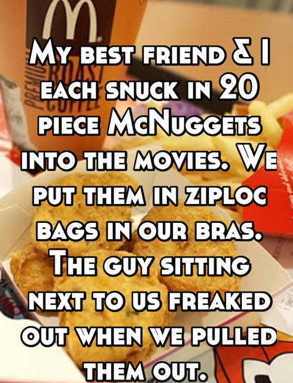 The Most Absurd Ways People Have Snuck Stuff Into The Movie Theater