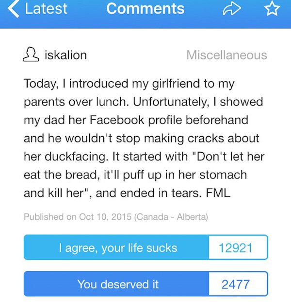 'FML' Is one Way To Feel Better About Your Terrible Day