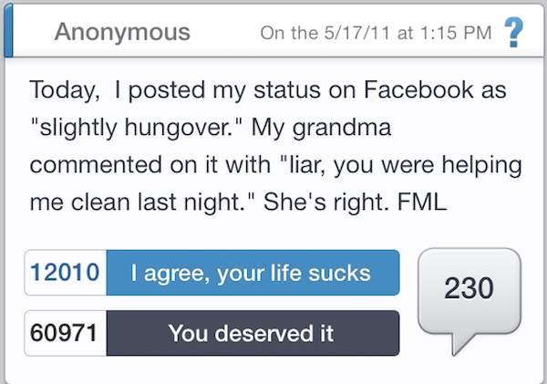 'FML' Is one Way To Feel Better About Your Terrible Day