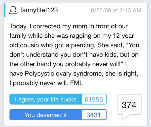 'FML' Is one Way To Feel Better About Your Terrible Day