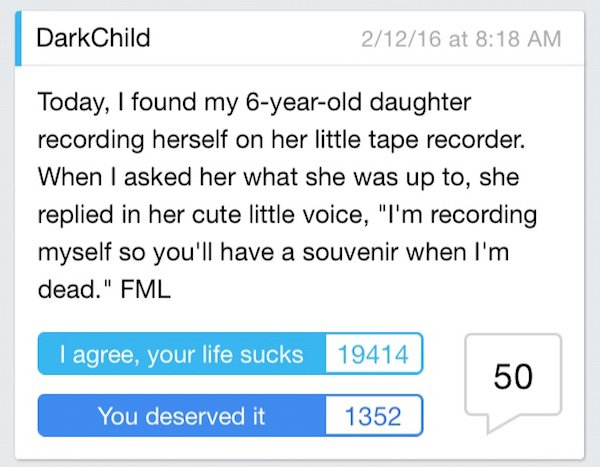 'FML' Is one Way To Feel Better About Your Terrible Day