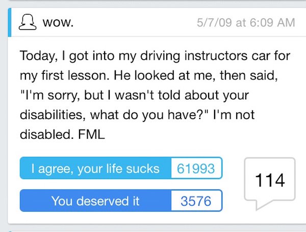 'FML' Is one Way To Feel Better About Your Terrible Day