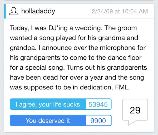 'FML' Is one Way To Feel Better About Your Terrible Day