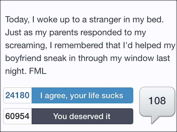 'FML' Is one Way To Feel Better About Your Terrible Day