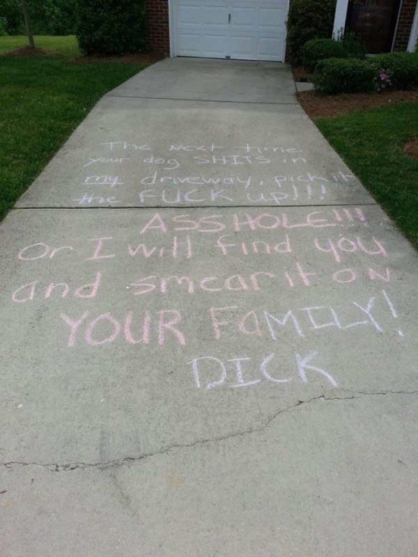 walkway - fuck Asshole or I will find you and smear it on Your Family! Dick