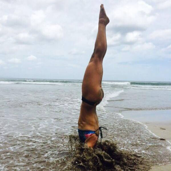 weird beach handstand