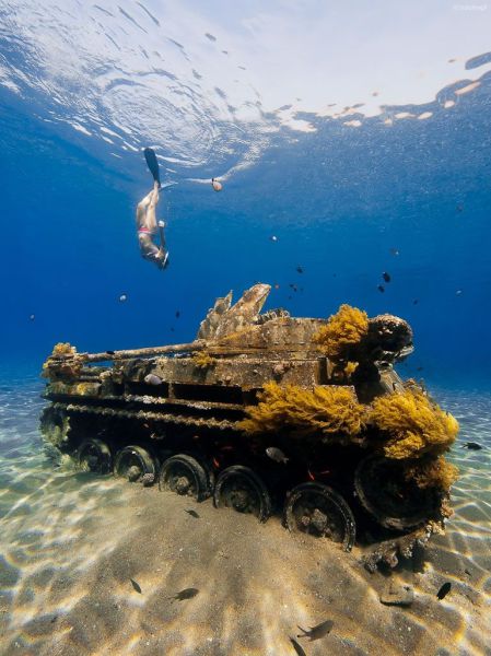 tank in the ocean