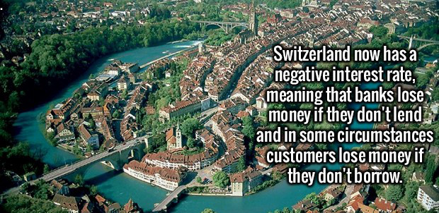 federal palace of switzerland - Switzerland now has a negative interest rate, meaning that banks lose money if they don't lend and in some circumstances customers lose money if they don't borrow. An
