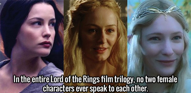 eowyn galadriel arwen - In the entire Lord of the Rings film trilogy, no two female characters ever speak to each other.
