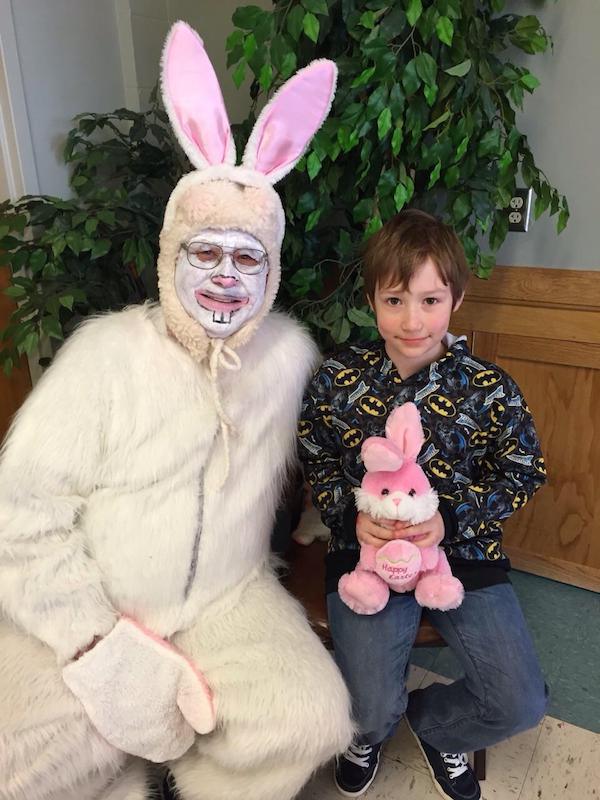 gifs - scary bunny costume