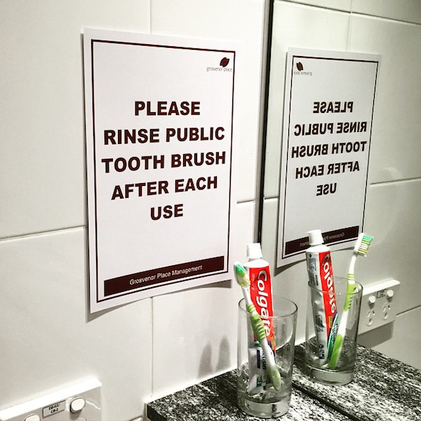 gifs - please rinse public toothbrush after each use
