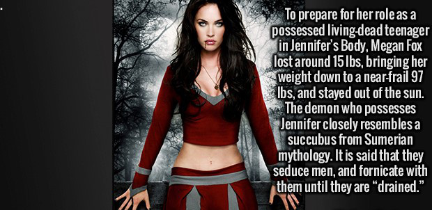 jennifer's body dvd cover - To prepare for her role as a possessed living dead teenager in Jennifer's Body, Megan Fox lost around 15 lbs, bringing her weight down to a nearfrail 97 Ibs, and stayed out of the sun. The demon who possesses Jennifer closely r