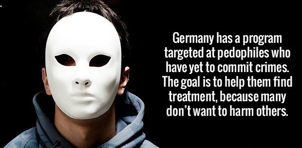 go calendars - Germany has a program targeted at pedophiles who have yet to commit crimes. The goal is to help them find treatment, because many don't want to harm others.