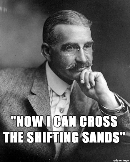 L. Frank Baum, author of the Wizard of Oz - Baum was referring to the Shifting Sands, the impassable desert surrounding the Land of Oz.