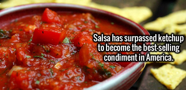 salsa the food - Salsa has surpassed ketchup to become the bestselling condiment in America.