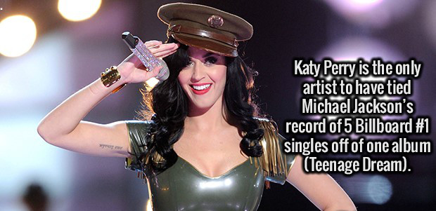 katy perry latex - Katy Perry is the only artist to have tied Michael Jackson's record of 5 Billboard singles off of one album Teenage Dream.