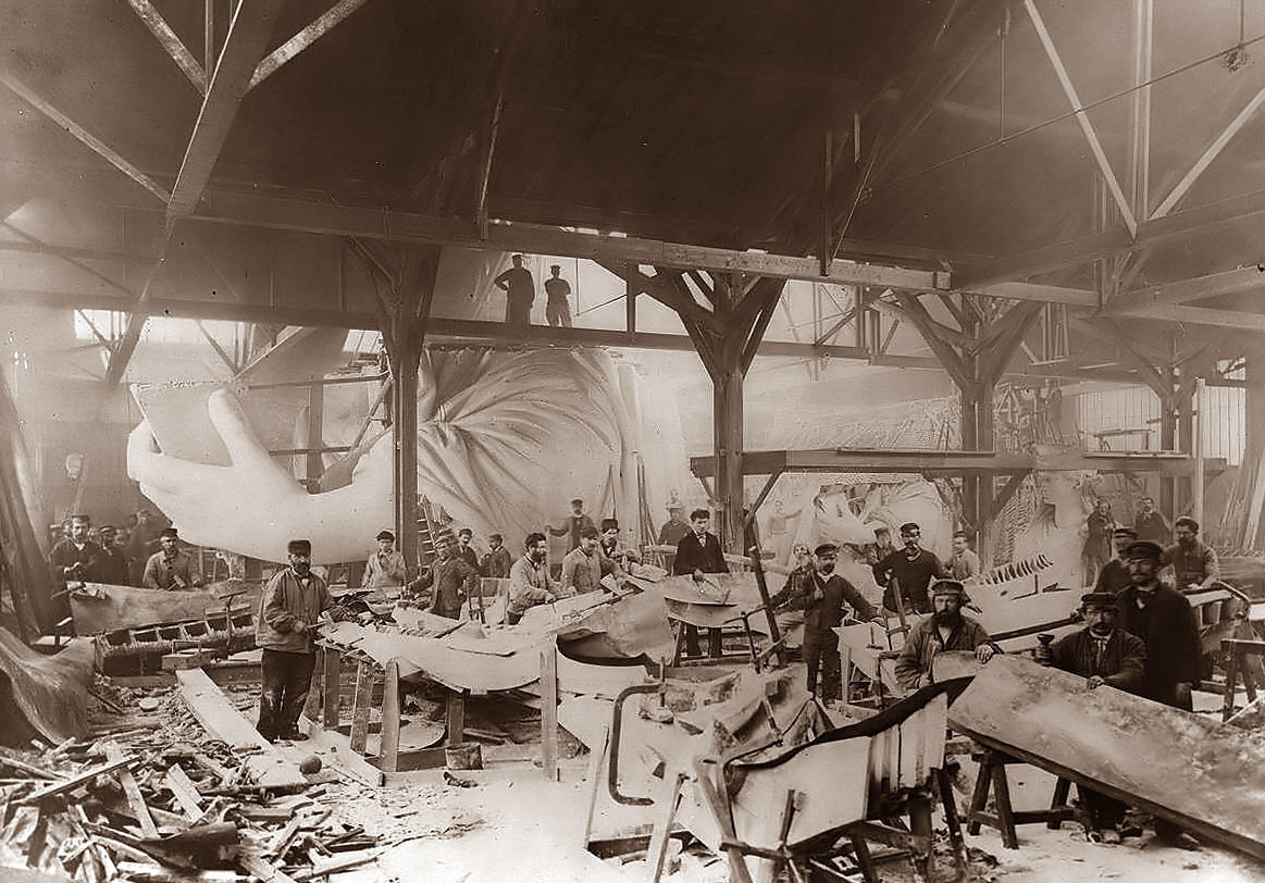 This is The Statue of Liberty under construction in Paris in 1884.