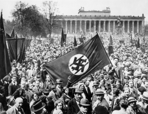 Anti Nazi demonstration in Berlin, 1932.