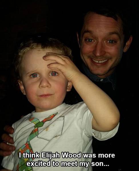smile - I think Elijah Wood was more excited to meet my son...