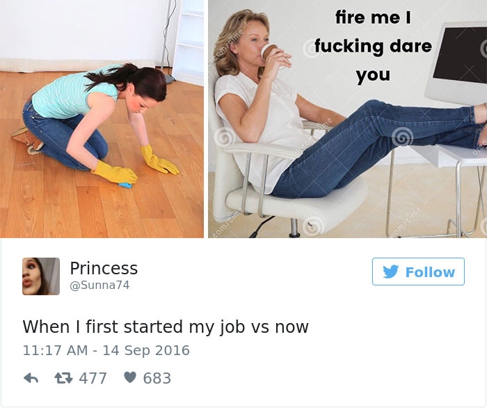 work meme about being a new worker vs being a seasoned one