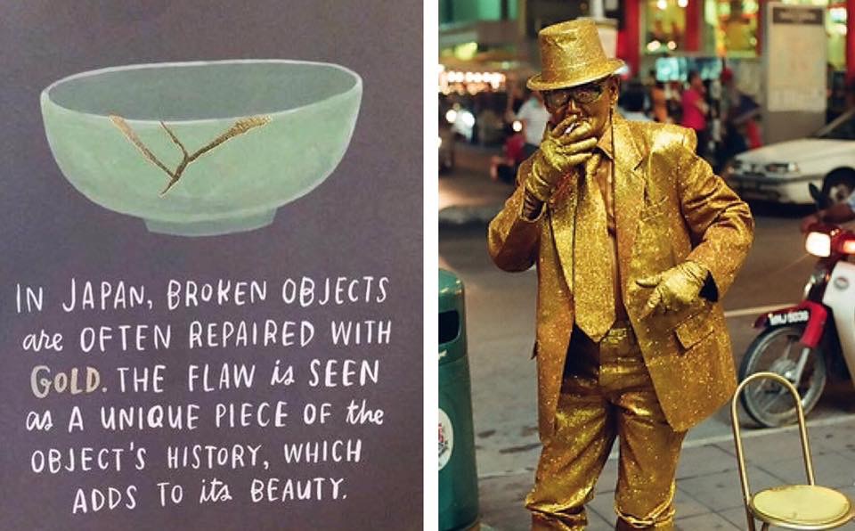 memes - japan broken objects are repaired with gold - In Japan, Broken Objects are Often Repaired With Gold. The Flaw is Seen as A Unique Piece Of the Object'S History, Which Adds To its Beauty