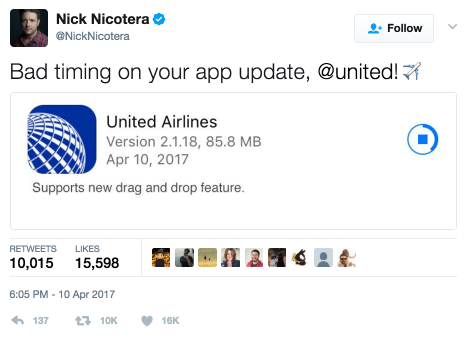 united airlines new slogans - Nick Nicotera Bad timing on your app update, ! United Airlines Version 2.1.18, 85.8 Mb Supports new drag and drop feature. 10,015 15,598 137 16K