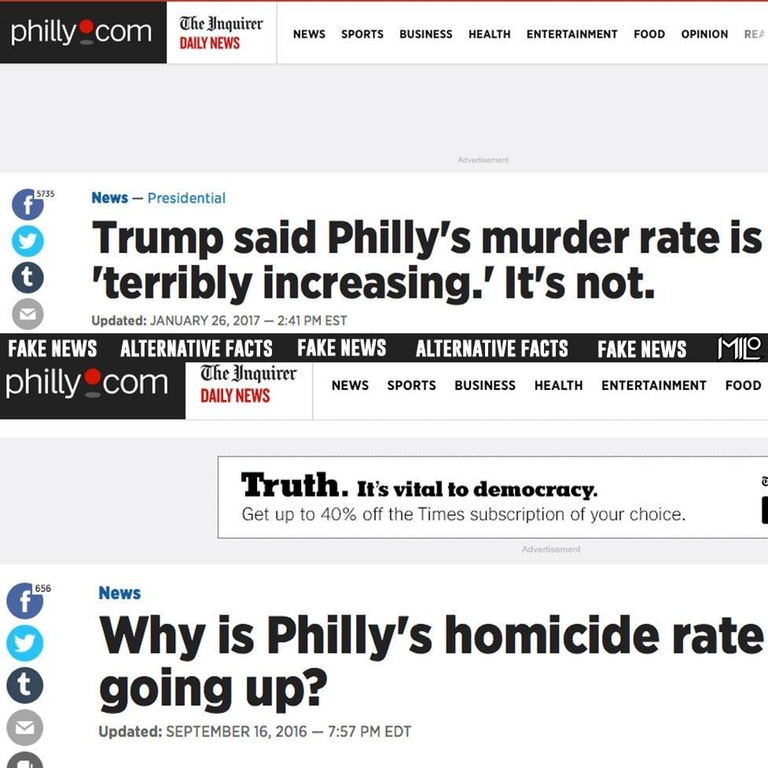 taking things out of context examples - philly_com The Inquirer Daily News News Sports Business Health Entertainment Food Opinion Rea 5735 News Presidential Trump said Philly's murder rate is 'terribly increasing.' It's not. Updated Est Fake News Alternat