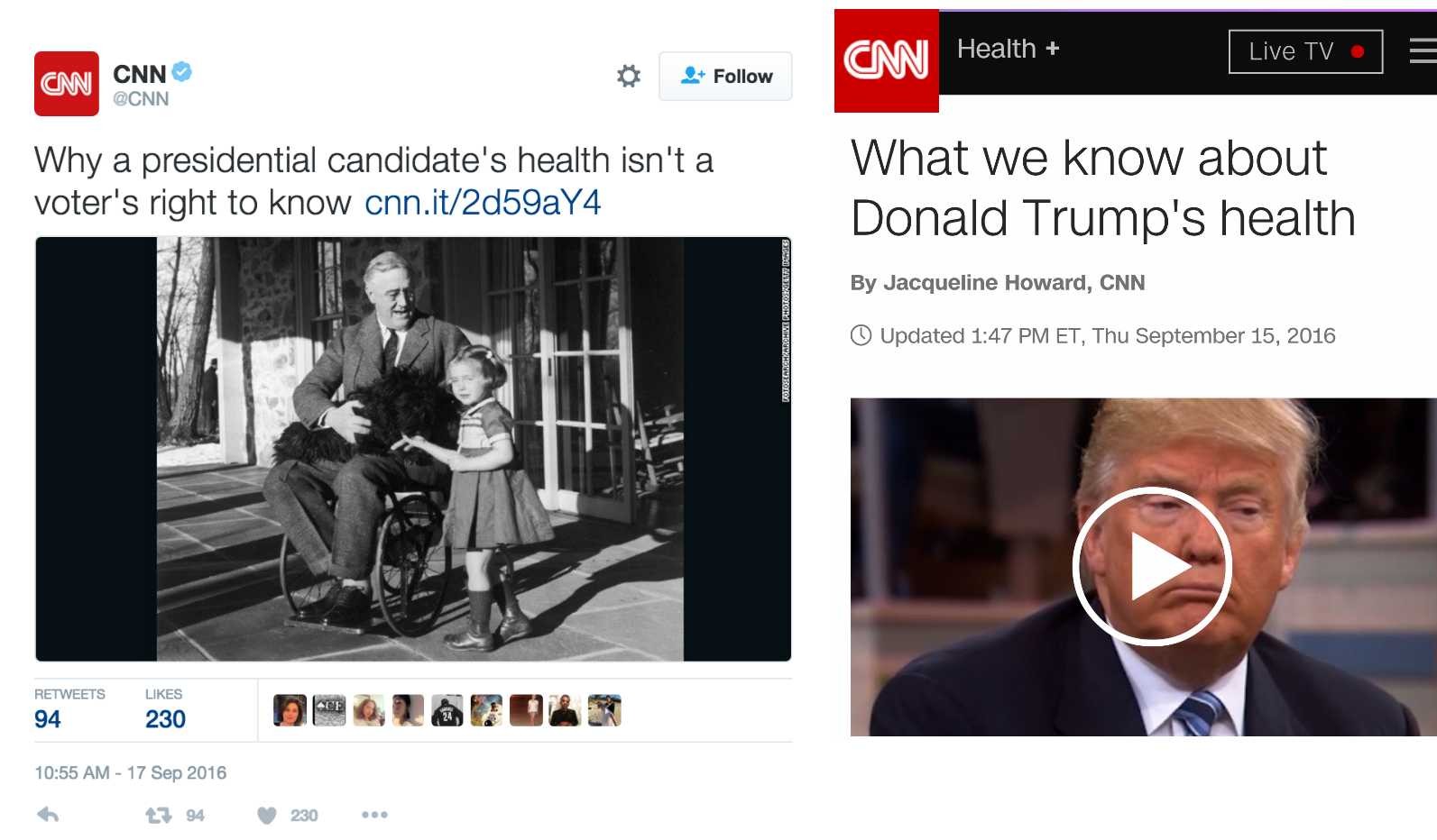 media hypocrisy examples - Cm Health Live Tv Cn Cnn Why a presidential candidate's health isn't a voter's right to know cnn.it2d59aY4 What we know about Donald Trump's health Rido By Jacqueline Howard, Cnn Dorohij Zmiabeterede Updated Et, Thu 230 94230 De