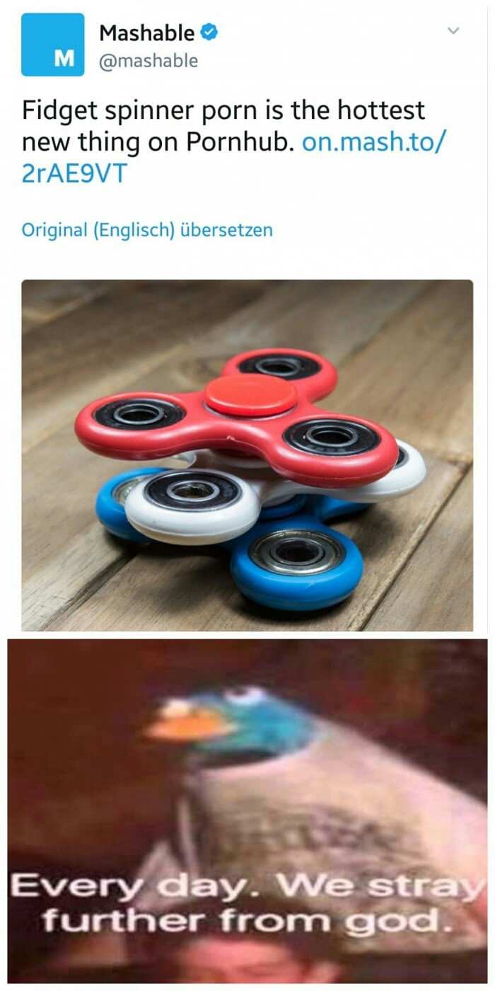 Meme about how fidget spinners are ruining society.
