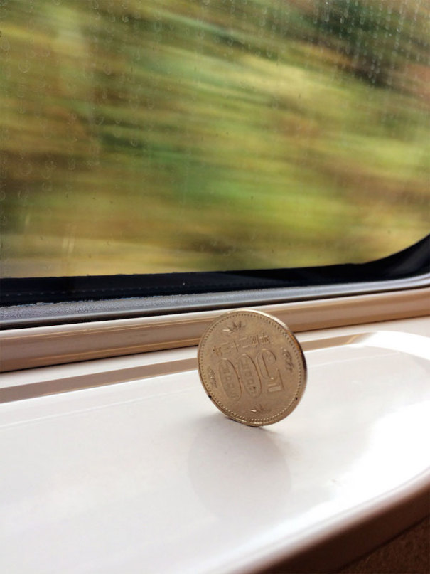 How smooth the bullet train is.