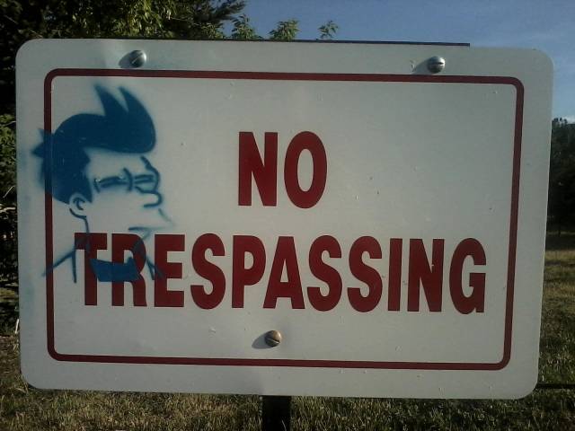 street sign - S No Trespassing