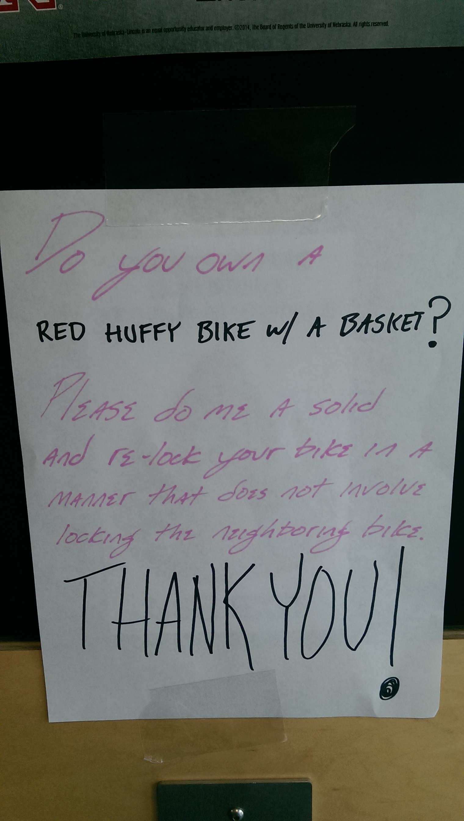 Found around the bike rack on UNL campus