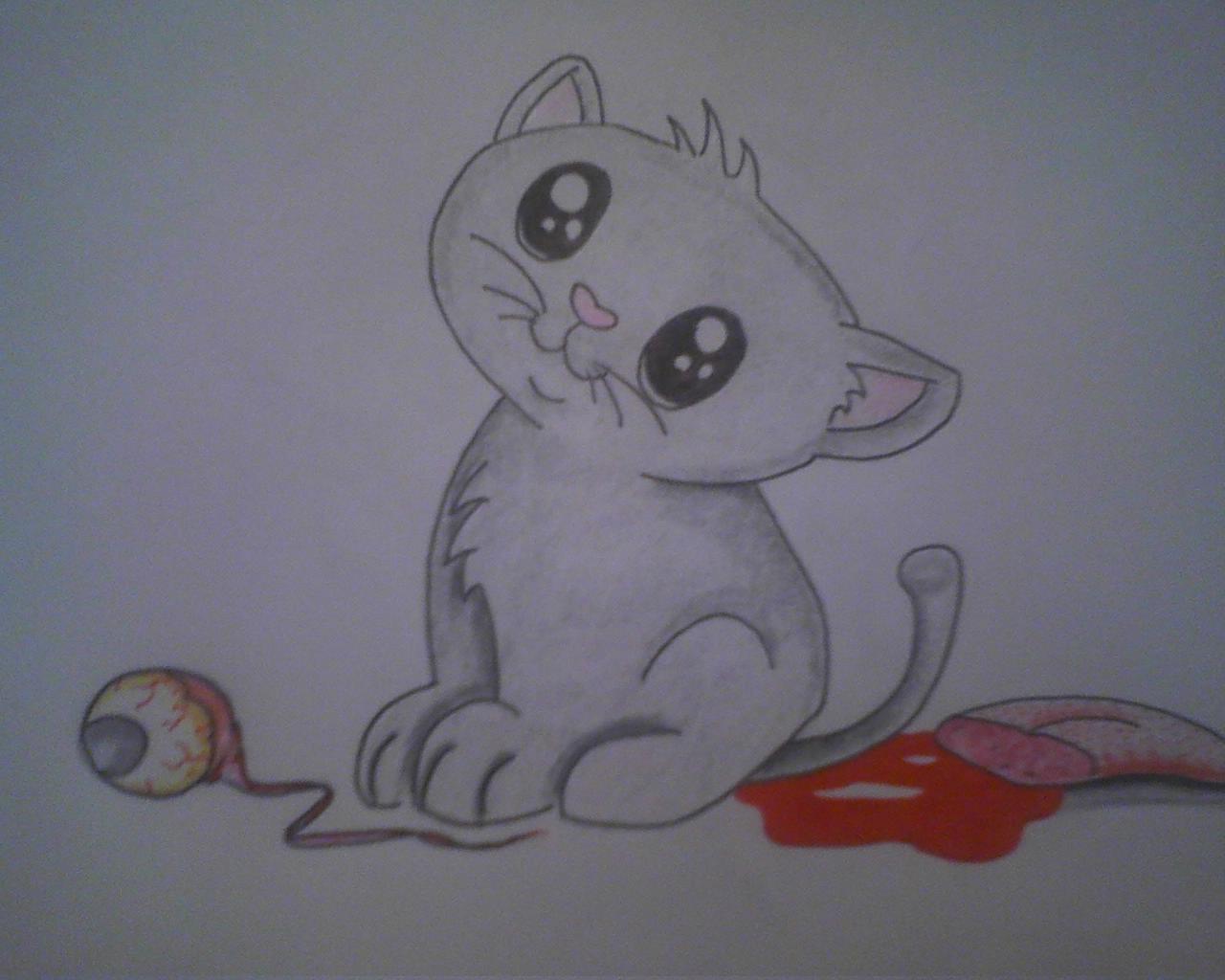 someone asked me to draw cute kittens instead of morbid things. So I drew them a cute kitten.