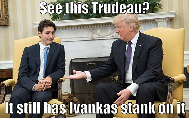 Trump shares his little secret with Trudeau.