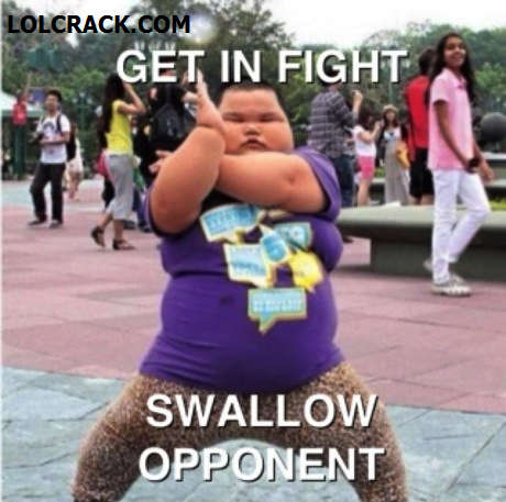 fat kid gets ready to fight