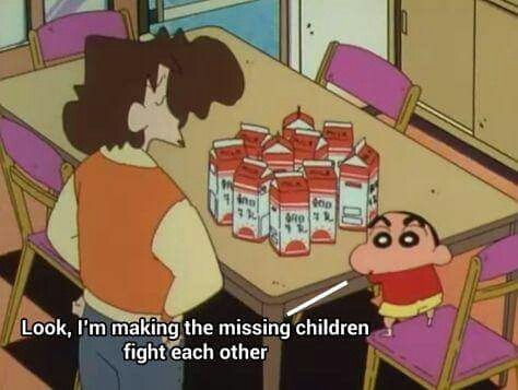 memes - shin chan meme - Look, I'm making the missing children fight each other
