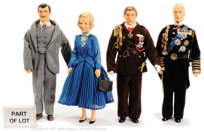 Set of 4.Clarke Gable, Margaret Thatcher, Prince Charles and apparently King Louis XVI.
