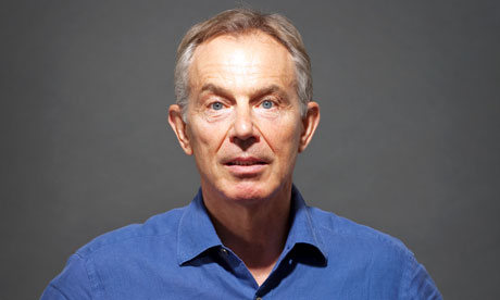 Tony Blair likes to stoically stare his "victim" in the face before, during and after the ritual.
